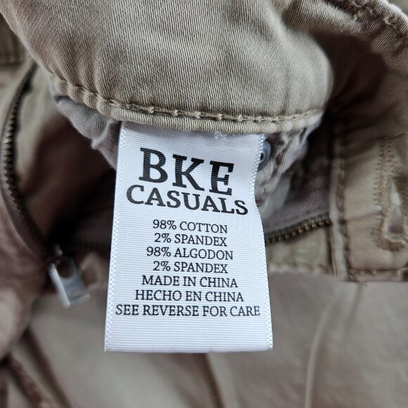 BKE Buckle Pants Mens 32 (33x29) Short Khaki Tyler Straight Chino Stretch - Picture 5 of 15